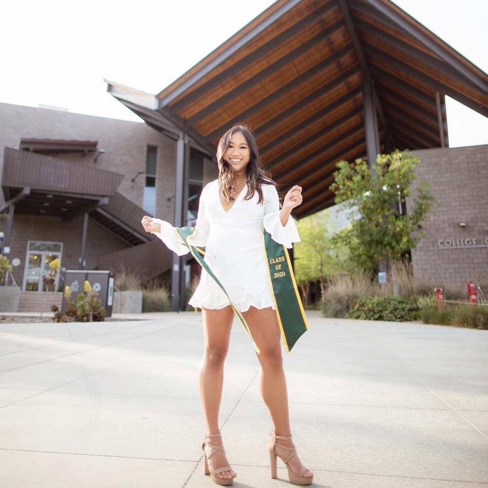 White graduation dress